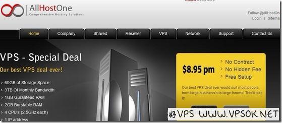 AllHostOne：$8.95/月OpenVZ-1GB/2GB/60GB/3TB 洛杉矶