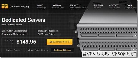 DominionHosting：$4.95/月OpenVZ-512MB/25GB/500GB/免费DA 北卡