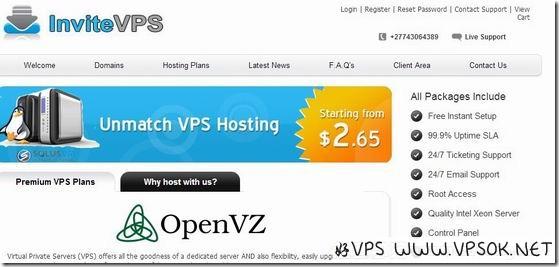 inviteVPS：$1.32/月OpenVZ-128MB/256MB/10GB/100GB 北卡
