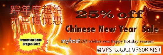 Myhost123新春贺礼：七五折优惠码