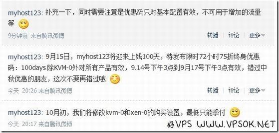 Myhost123上线百日特别优惠码：终身75折